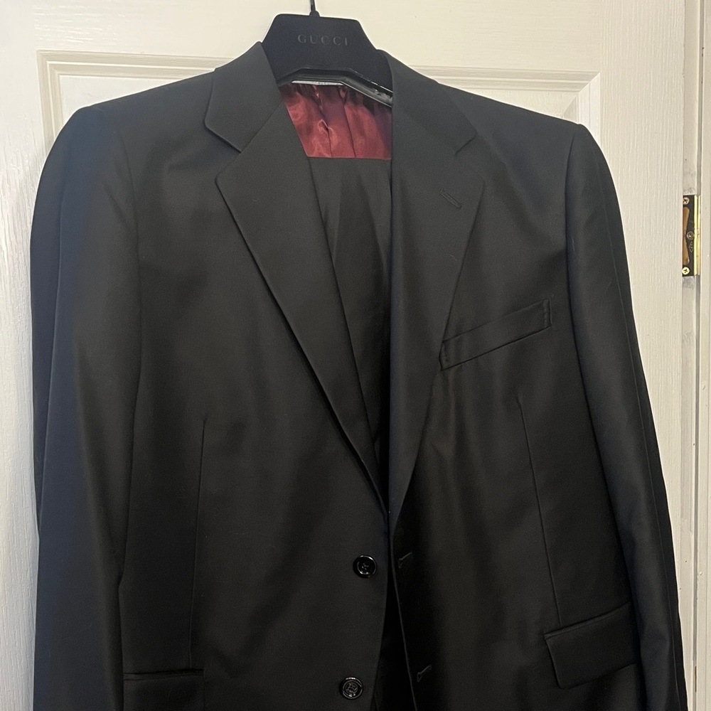 Gucci Men's Elegant Black Suit Jacket and pants